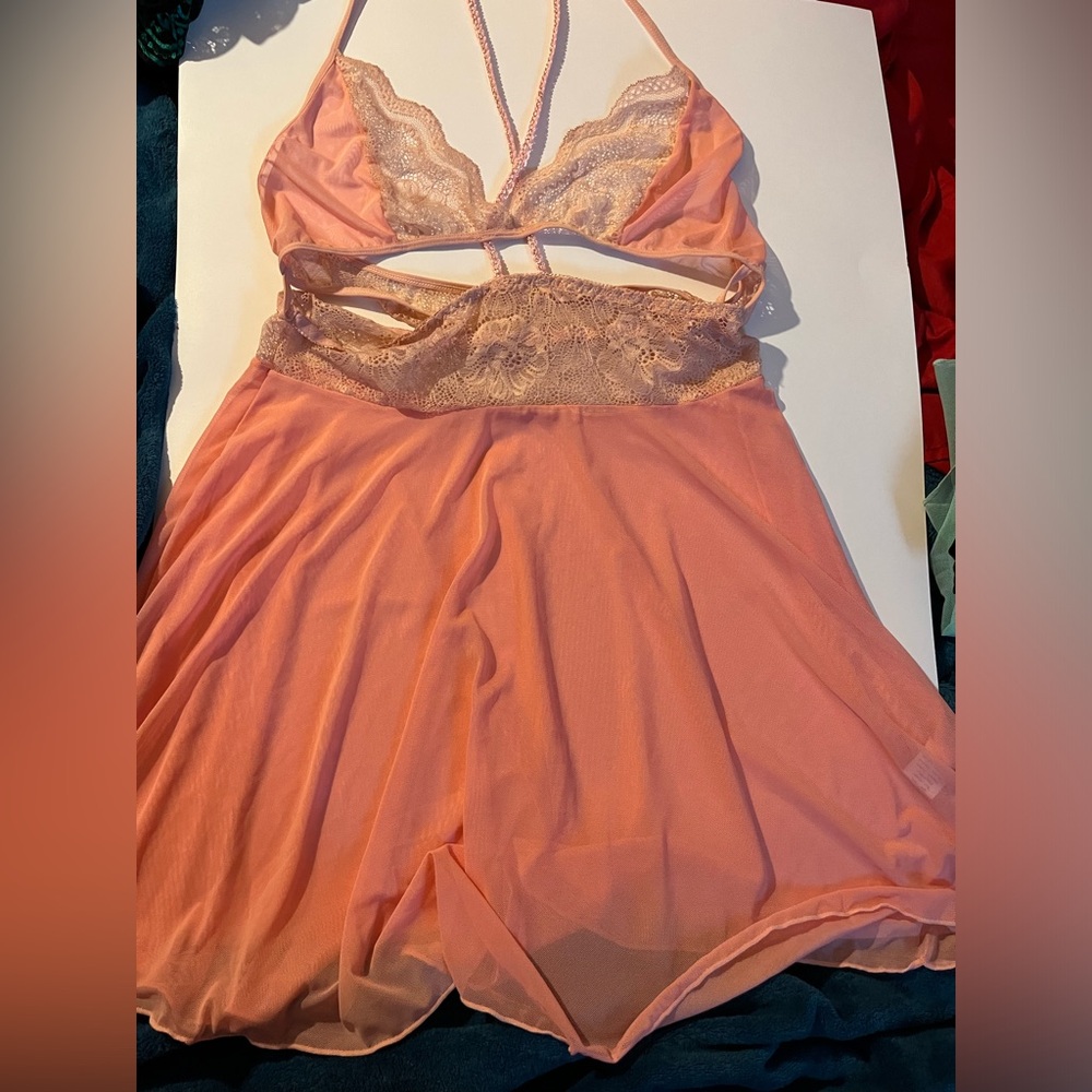 Peach lingerie night gown